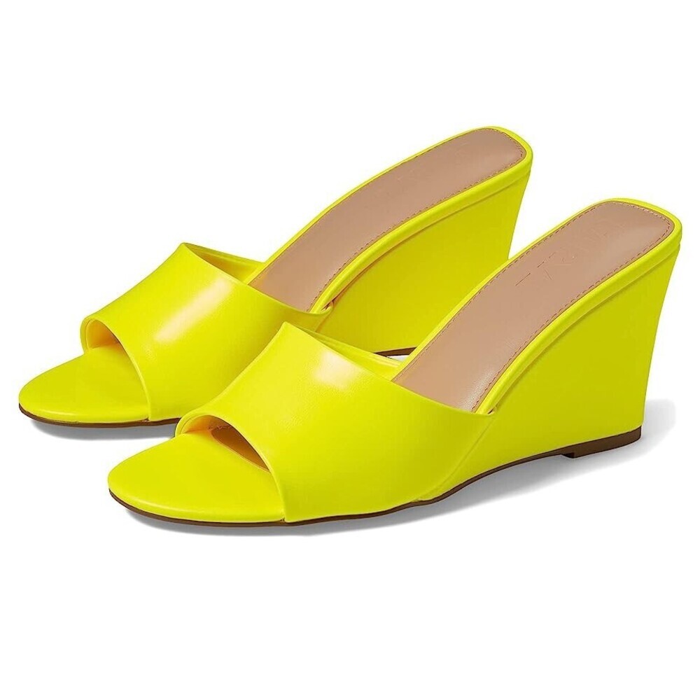 Faryl by Farylrobin Skye Sandals Women's US 12 Neon Yellow Wedge Heel GAL985